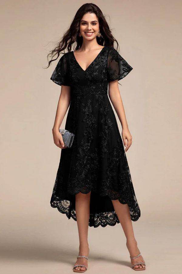 A-Line Midi Lace Dress CG0268 - COCOMELODY